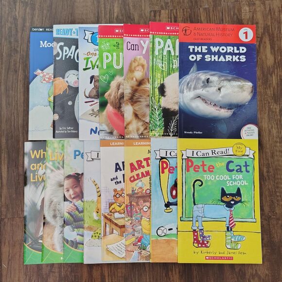 Bundle Lot of 15 Children's Kids Level 1 Easy Reading Picture Books Mixed - Picture 1 of 4